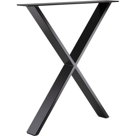 SIMAUSROM Tischkufe X-Form Stahl schwarz lackiert