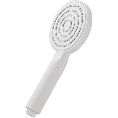 Doccetta tonda monogetto da 23,5 cm bianco opaco in ABS anticalcare Hidra (1/3)