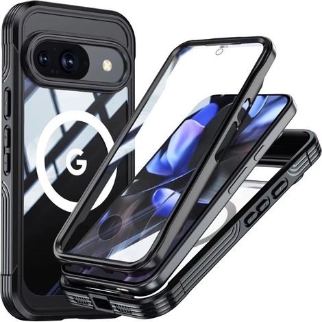 Funda antigolpes con cristal para Google Pixel 10 / 10 Pro compatible con MagSafe, color negro. (1/5)