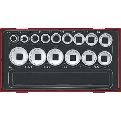 Tengtools TT1215AF Jeu de douilles bihexagonales 15 pièces (1/2)
