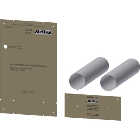 Meltem Montageset Aufputz M-WRG-II M/AP, inkl. Außen- und Fortluftrohr DN 100 2x 0,5m