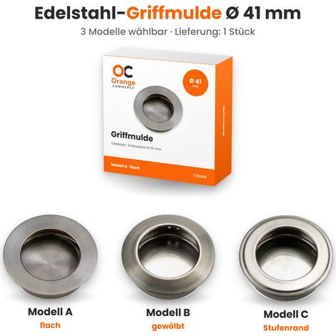 Edelstahl Griffmulde Muschelgriff Möbelgriff Griffmuschel Muschel Griff B (1/5)