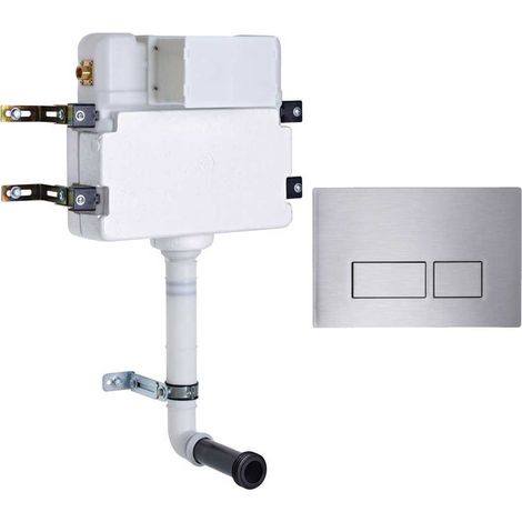 Roper Rhodes In Wall Concealed Dual Flush WC Toilet Cistern +Plaza S/Steel Plate (1/3)