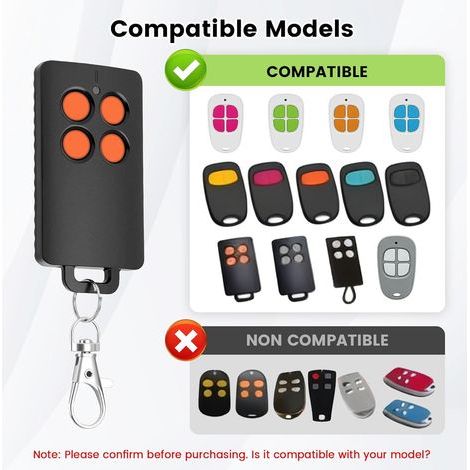 Remplacement pour SCS Sentinel AAM0121 - Télécommande de Portail 4 Canaux à Code Tournant, 433 MHz, Portée 50 m, Sécurité Renforcée, Compatible Motorisations Portail (Orange, 3 pièces) (1/4)