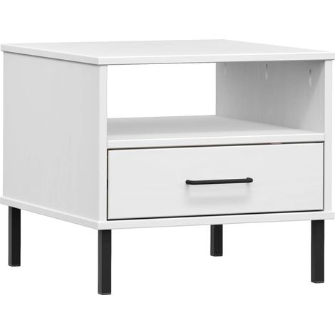 Comodino con cassetto e vano in legno di pino bianco DEC032559