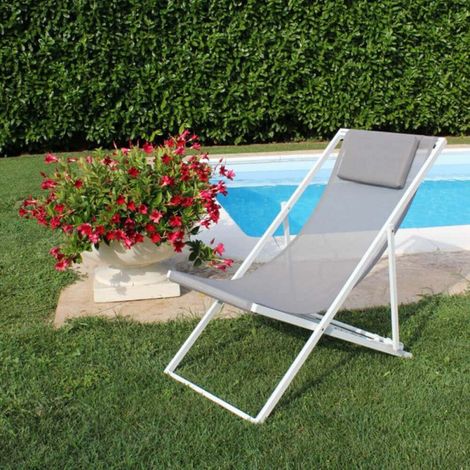 Widersprüchlicher Stahldecks mit Santorini -Textilensitz - White