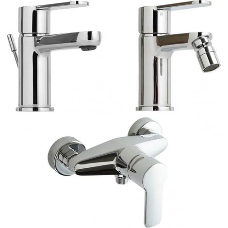 Set Aus Chromarmaturen Für Waschbecken, Bidet Und Dusche Nora (1/5)