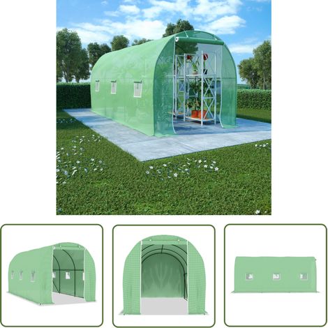 The Living Store Serre 9 m² 4,5x2x2 m - Serre De Jardin - Abri Jardin - Protection Plantes - Serre Verte - Tunnel De Jardin (1/5)