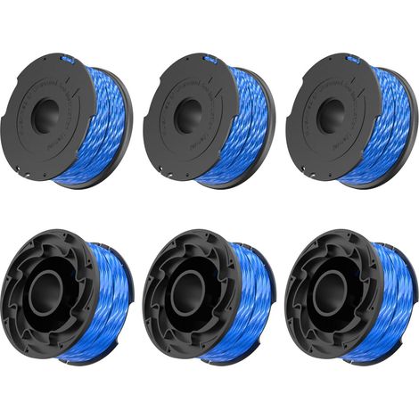 Lot de 6 bobines de fil pour débroussailleuse Black and Decker A6441, 1,65 mm, 12,2 m, pour débroussailleuse GL650SB, GL652, GL655, GL650SBK, GL650SZ, GL660P, GL680, GL680B (1/5)