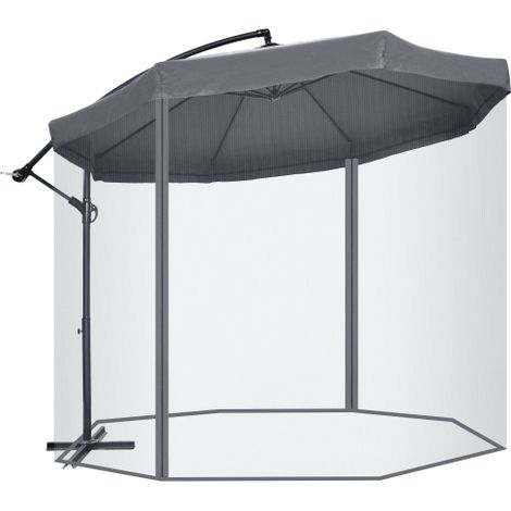 Ampelschirm 295x295cm Sonnenschirm mit Handkurbel & Moskitonetz, 360° drehbar, für 8 Personen, Gartenschirm aus Stahl & Polyester
On-Site