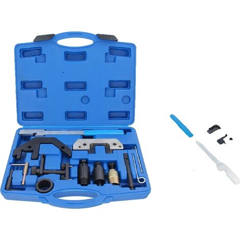 Kit de herramientas de sincronización, acero resistente, 12-25 cm, compatible con motores M41, M51, M47 y M57, juego de 10 piezas, incluye caja de almacenamiento. (1/5)