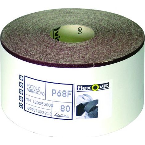 CARTA ABRASIVA FLEXOVIT P68F cm. 12 (h) x 50 mt. grana 60 50 MT