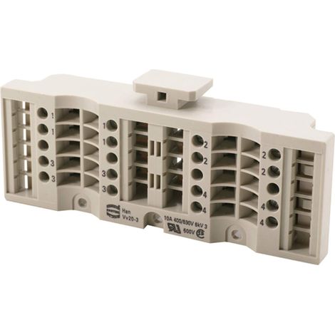 HARTING Anschlussverteiler Vervielfacher passend für Anschlussverteiler D 400V / 690V UL 600V, 16A - 1 Stück (1/2)