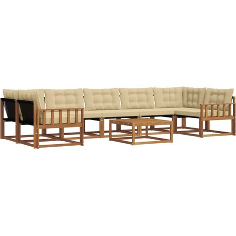 Outdoor-Sofagarnitur mit Kissen 8 pcs Natur und Beige vidaXL (1/5)