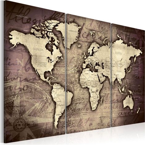 Tableau Imprimé "Golden Travels" 60 x 90 cm (1/2)
