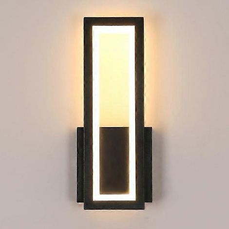 Applique murale LED 27 W pour intérieur, élégante et moderne, en acrylique, rétroéclairage 3 couleurs, 32/50 cm, noir. (1/5)