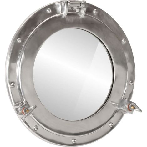 Miroir en forme de hublot mural Ø38 cm aluminium et verre vidaXL