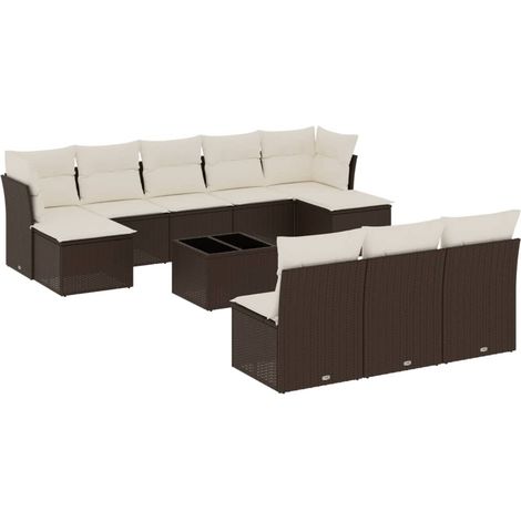 Maison Exclusive - 11-tlg. Garten-Sofagarnitur mit Kissen Braun P