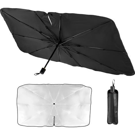 Pare Soleil Voiture Pare Brise Avant 125 x 65 Cm, Parapluie Pare Soleil Voitur Portable- - Revêtement en Titane - Protection UV Et Anti-Chaleur Facile à Installer pour Voitures, SUV, Camions (1/5)