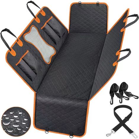 Funda de asiento para perro con ventana de malla transpirable, gran bolsillo de almacenamiento, cinturón de seguridad, hamaca impermeable antideslizante: funda duradera para coche (1/5)