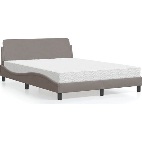 Bett mit Matratze "Dover" Taupe 120x200 cm Stoff (1/5)