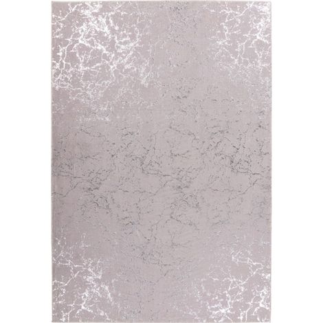 Tapis Marbré à Poils Longs "Bijou" Taupe & Argent 160 x 230 cm (1/4)