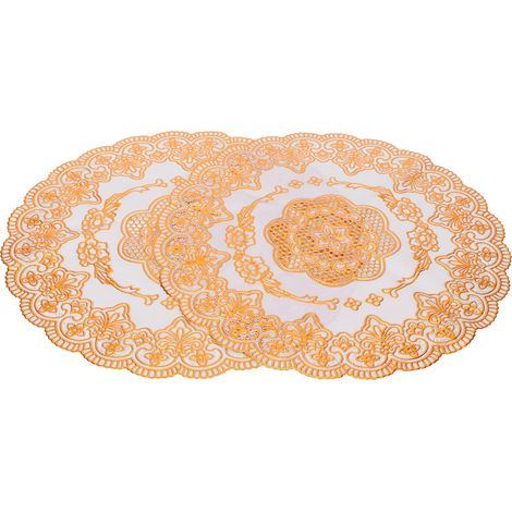 2 Pièces Sous-verres 30x30 cm Dorés pour Mariage, Fête et Décoration de Table