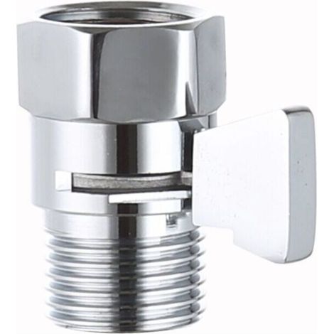 Valvola di intercettazione da 1/2", valvola per soffione doccia, valvola di intercettazione per soffione doccia, con interruttore di regolazione a 90°, adatta per bracci doccia, valvole di intercettaz (1/4)