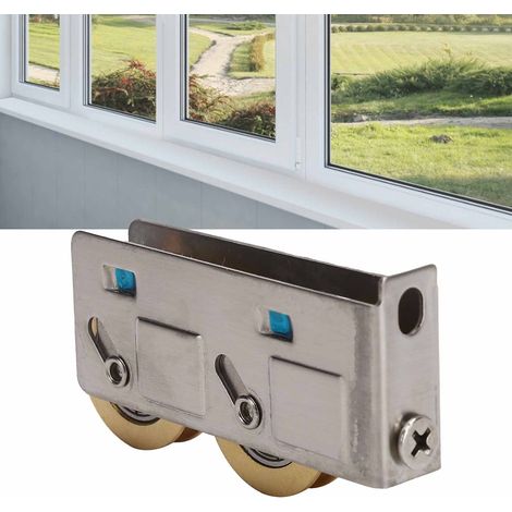 Poulie Fenêtre Double Gorge Stainless Steel Brass Compatible Fenêtres Aluminium Acier Rivets Portance 45-80kg Lisse Silencieuse (1/5)