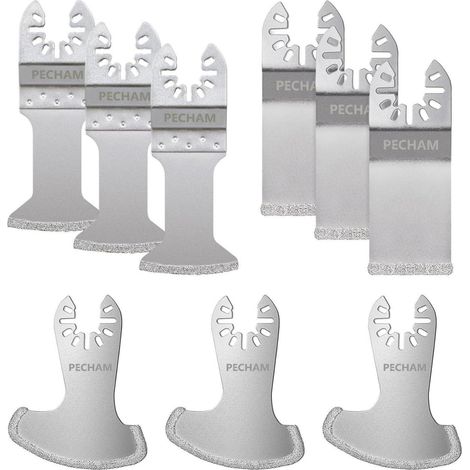 9tlg. Diamant Sägeblatt Set für Oszillierwerkzeuge - Fugenentfernung & weiche Fliesen (1/5)