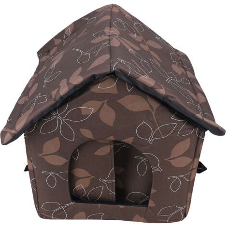 Maison d'extérieur pour chat, tissu imperméable, isolé contre les intempéries, abri pour animaux de compagnie, chien pour animaux de compagnie extérieurs en hiver (1/5)