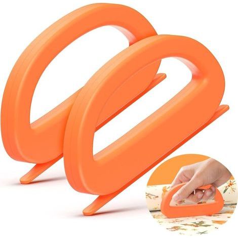 Lot de 2 coupe-papier cadeau avec lames aux deux extrémités Cutter d'emballage cadeau pour Noël, anniversaires et vacances Mini coupe-papier cadeau pour rouleaux de papier Wrapping Paper Cutter (1/5)
