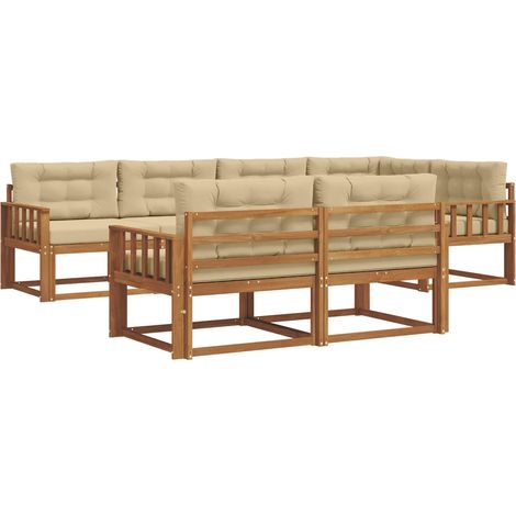 Outdoor-Sofagarnitur 8 stk. Natur und Beige vidaXL (1/5)