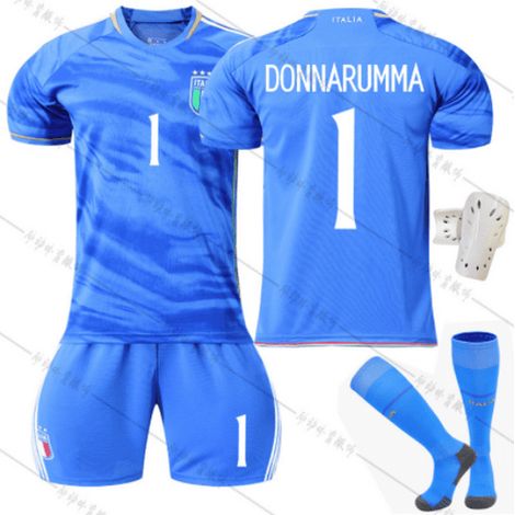 Maillot Italie domicile DONNARUMMA 1 pour enfants garçons et filles, tenue de foot équipe homme femme ado, tailles 16-28 et adulte XS-XXL, commandez en précisant la taille souhaitée