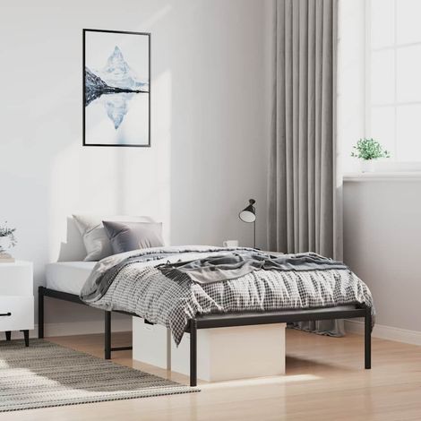 Estructura de cama sin colchón metal negro 100x200 cm (1/5)