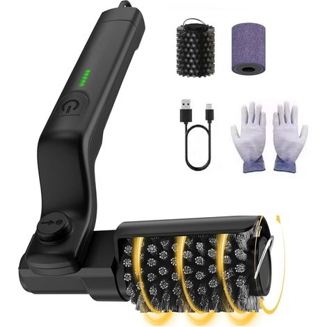 Elektrische Grillreinigungsbürste – 1 Stück – Edelstahl – 180° drehbarer Kopf – Für Grills und Grillplatten – Schwarz (1/5)