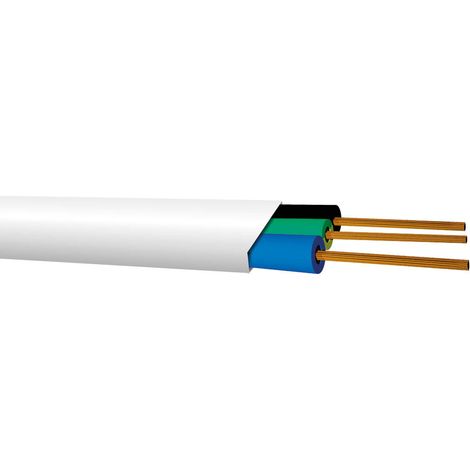 Tubo Flessibile Piatto H07V-K 3x1,5mm, 50M, Bianco