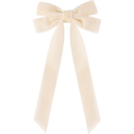 Ribbon Bow - Velours - 22 cm x 11,5 cm - Pour Décoration Arbre De Noël, Guirlande, Couronne, Emballage Cadeau - Beige - Lot De 2 (1/5)