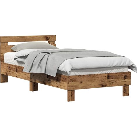 Estructura de cama con cabecero Madera envejecida 80 x 200 cm vidaXL (1/5)