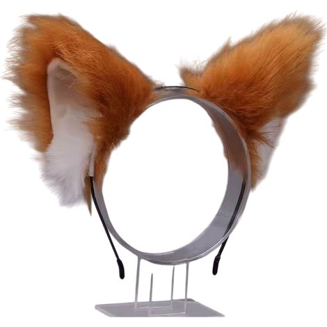 Niedliches, flauschiges Katzen-Fuchsohren-Cosplay-Anime-Fellstirnband – rot und weiß (1/2)