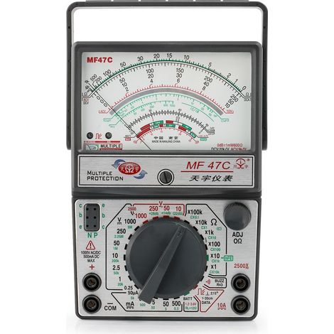 multimètre-Multimètre à Aiguille Professionnel - Mesures DC/AC, Capacité, Batterie, Résistance (Haut Précision) - Avec Câbles de Test pour Dépannage Électrique