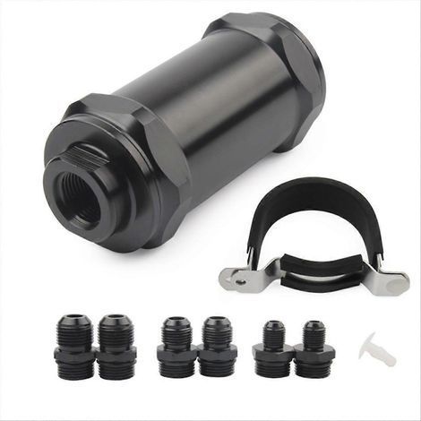 Filtre à essence 54 mm pour modification automobile AN6/AN8/AN10, filtre à carburant en ligne E85 (éthanol) avec 100 % de protection contre les taches. (1/5)