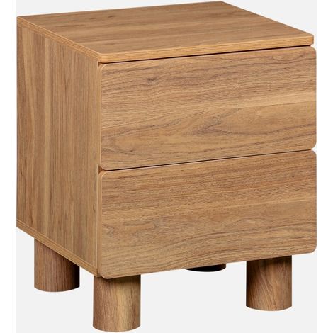 Set di 2 comodini effetto legno, 2 cassetti (1/5)