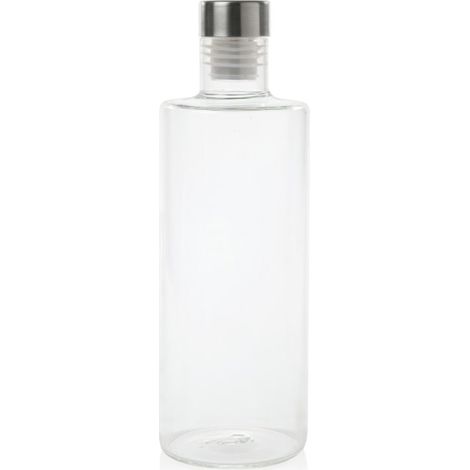 Bottiglia rotonda in vetro con tappo in acciaio inox con vite antigoccia Ø8x29cm (capacità 1l)