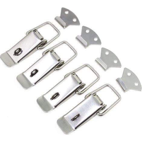 Ensemble de 4 loquets à bascule à ressort en acier inoxydable pour portes d'armoires, fenêtres, meubles (1/5)