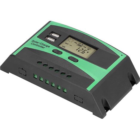 Dual USB Solar Charge Controller, 30A PWM 12-24V Auto (1/5)
