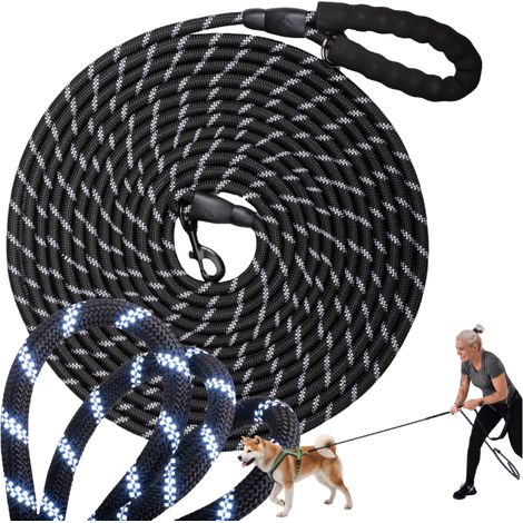 CORREA DE ADIESTRAMIENTO PARA PERROS, RESISTENTE, LARGA, GRUESA, REFLECTANTE, DURADERA, DE 10 M