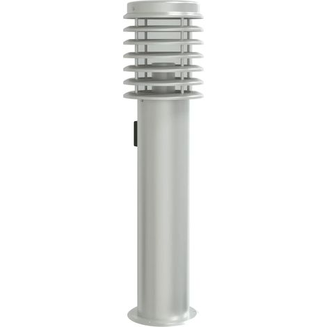 Lampada da terra per esterno e presa argento 60 cm acciaio inox Argento 020042533