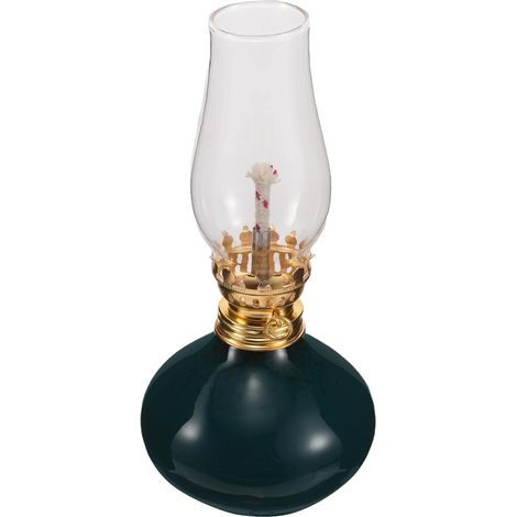 Lampe à Huile pour Décoration Intérieure et Ambiance Sophistiquée Vintage en Céramique et Verre Vert, Design Goutte d'eau, Fonction Coupe-Vent et Entretien Facile (1/5)