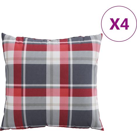 Maison Exclusive - Cuscini per divano 4 pz Rossi a Quadri 40x40 cm in Tessuto